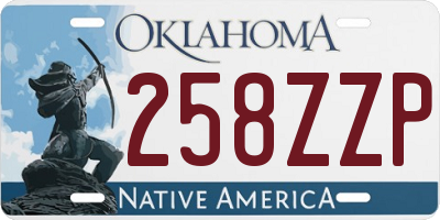 OK license plate 258ZZP