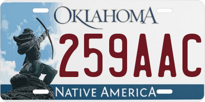 OK license plate 259AAC