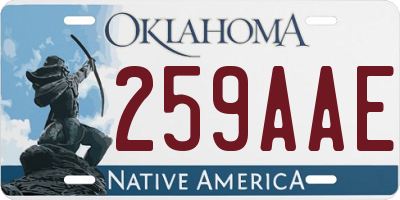 OK license plate 259AAE