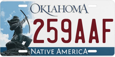 OK license plate 259AAF