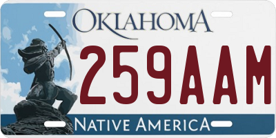 OK license plate 259AAM
