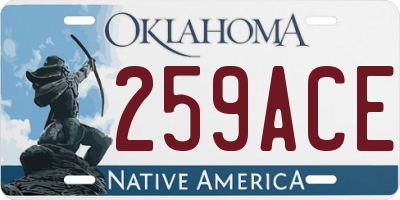 OK license plate 259ACE