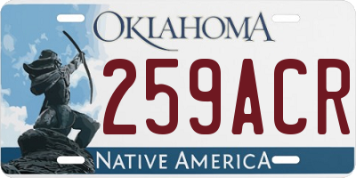 OK license plate 259ACR