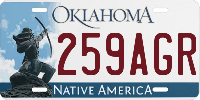 OK license plate 259AGR