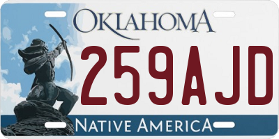OK license plate 259AJD