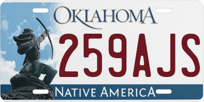 OK license plate 259AJS