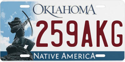 OK license plate 259AKG