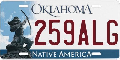 OK license plate 259ALG