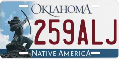 OK license plate 259ALJ