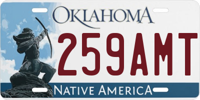 OK license plate 259AMT