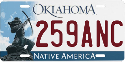 OK license plate 259ANC