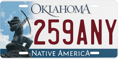 OK license plate 259ANY