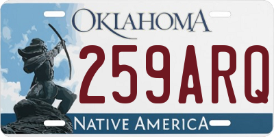 OK license plate 259ARQ
