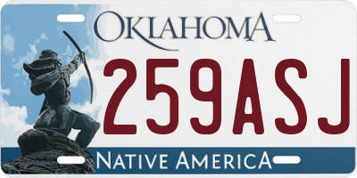 OK license plate 259ASJ
