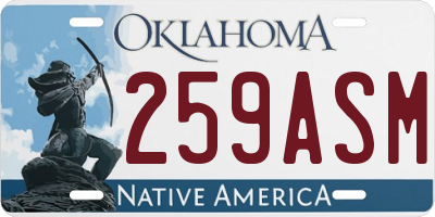 OK license plate 259ASM