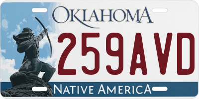 OK license plate 259AVD