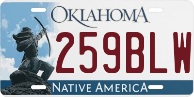 OK license plate 259BLW