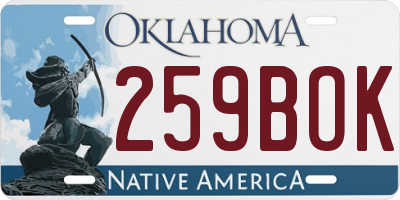 OK license plate 259BOK
