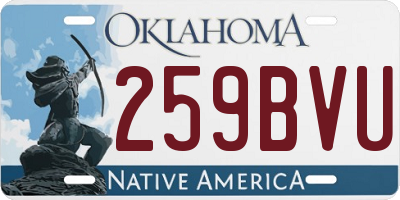 OK license plate 259BVU
