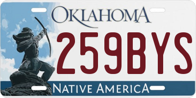 OK license plate 259BYS