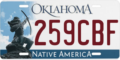 OK license plate 259CBF