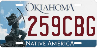 OK license plate 259CBG