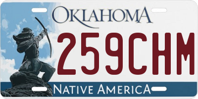 OK license plate 259CHM