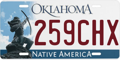 OK license plate 259CHX