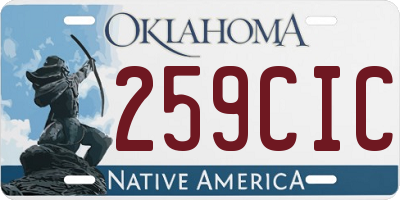 OK license plate 259CIC