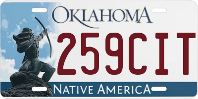 OK license plate 259CIT