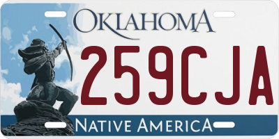 OK license plate 259CJA