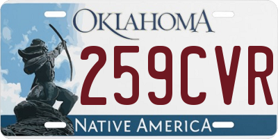 OK license plate 259CVR