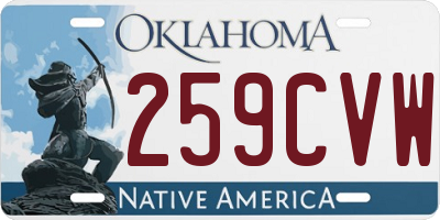 OK license plate 259CVW