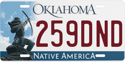 OK license plate 259DND
