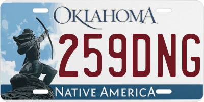 OK license plate 259DNG