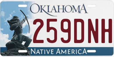 OK license plate 259DNH