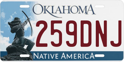 OK license plate 259DNJ