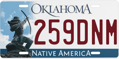 OK license plate 259DNM