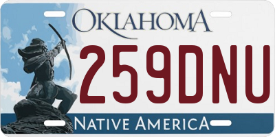 OK license plate 259DNU