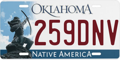 OK license plate 259DNV