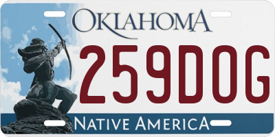 OK license plate 259DOG