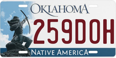 OK license plate 259DOH