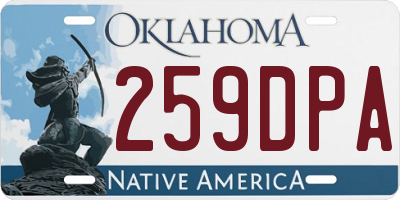 OK license plate 259DPA