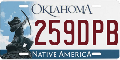 OK license plate 259DPB