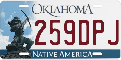 OK license plate 259DPJ