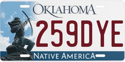 OK license plate 259DYE