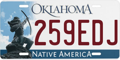 OK license plate 259EDJ