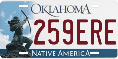 OK license plate 259ERE