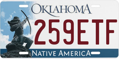 OK license plate 259ETF