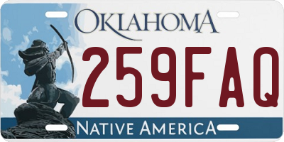 OK license plate 259FAQ